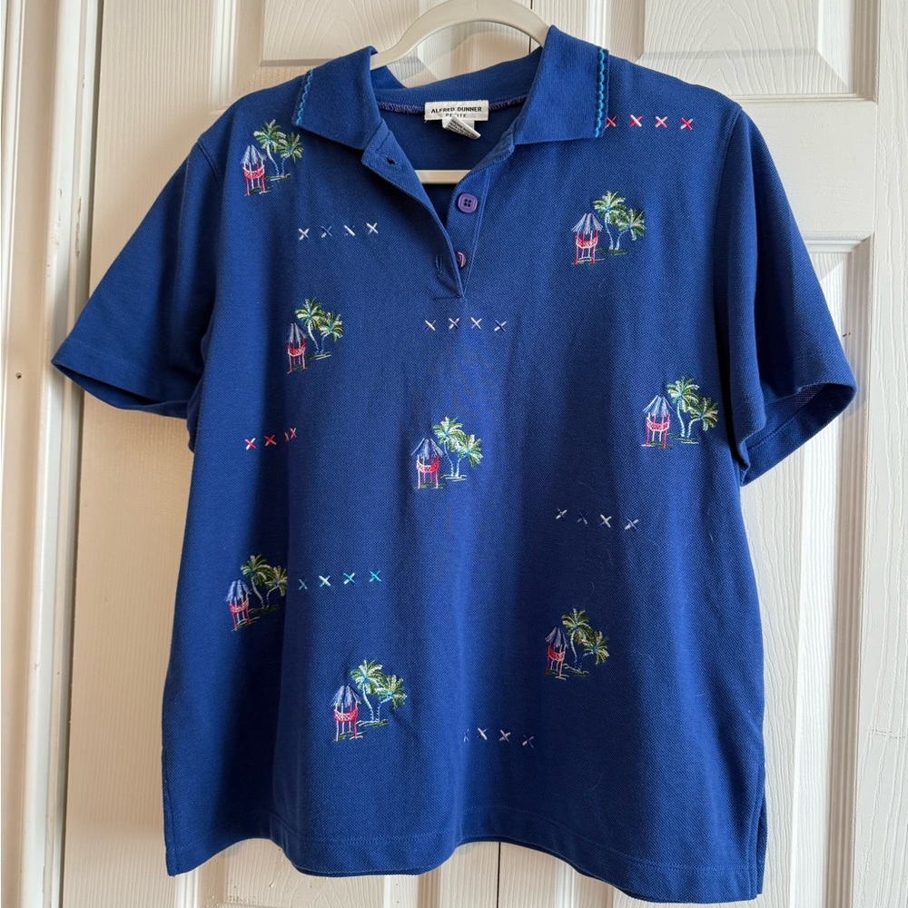 5/$25 Alfred Dunner Royal Blue Polo Shirt